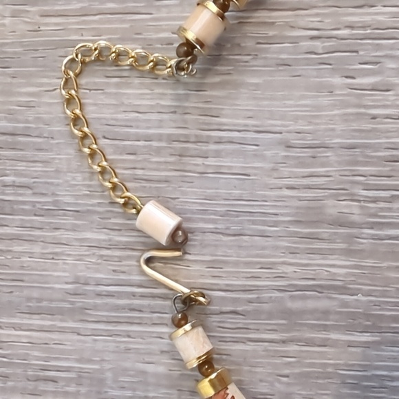 Vintage Japan Hand Painted  Porcelain Beaded Choker Necklace - Picture 9 of 12